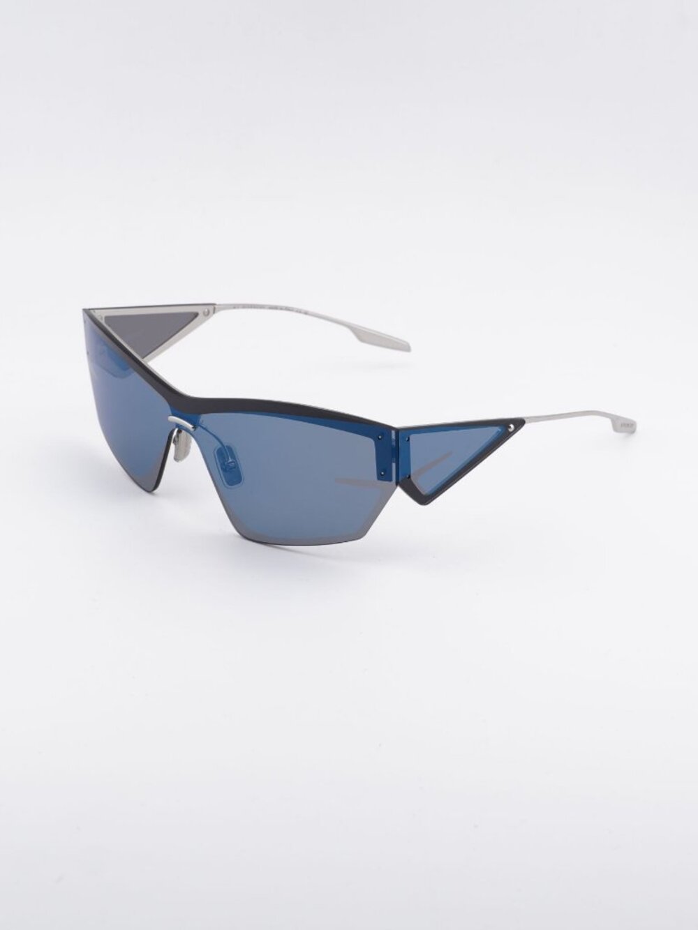 Givenchy GV40100U 16X Sunglasses Silver Shield Frame, Blue Lenses